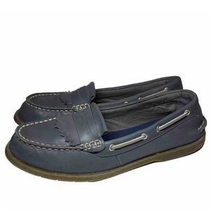 Sperry Conway Kiltie Slip On Loafers Women’s 9.5 Gray/Tan Boat Shoes - STS84495
